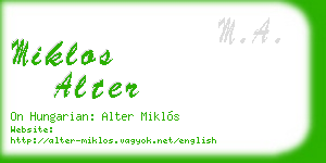 miklos alter business card